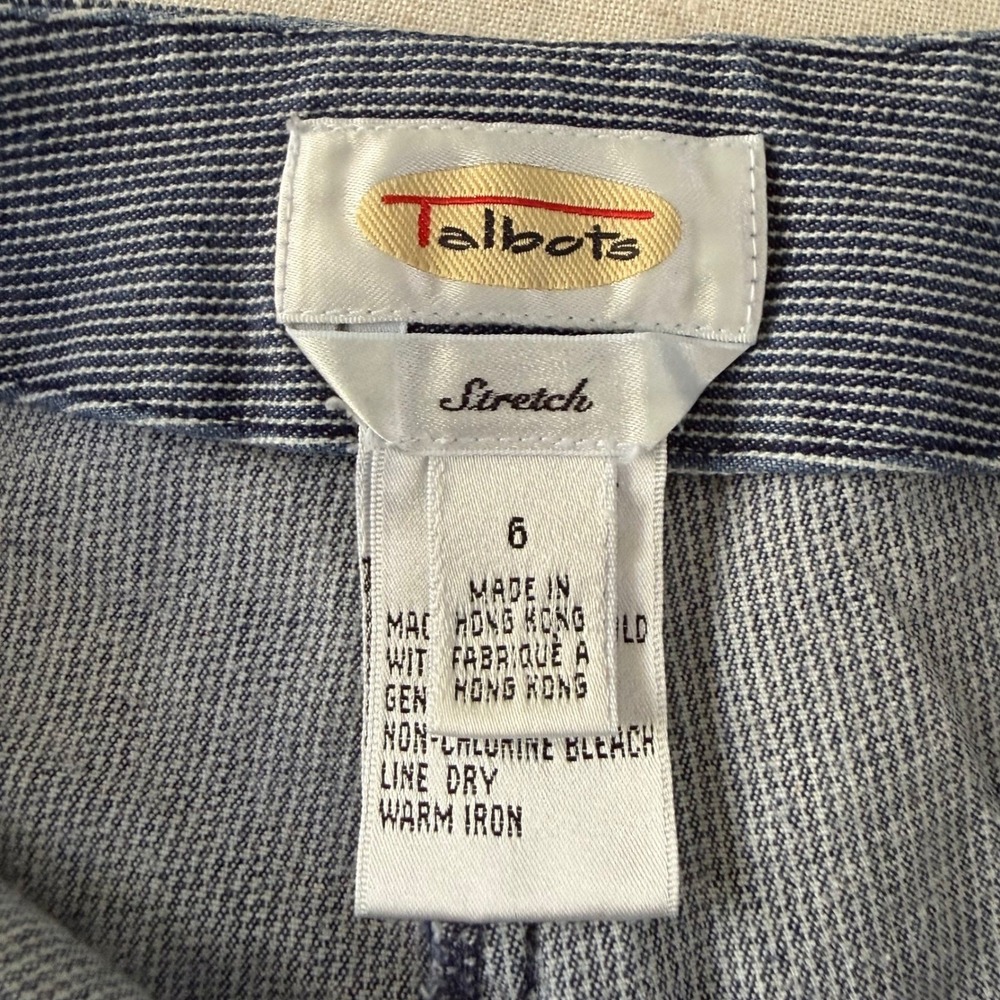 Talbots Vintage Women High Rise Zip Pinstripe Stretch Straight‎ Leg Pants Size 6 - Picture 7 of 10